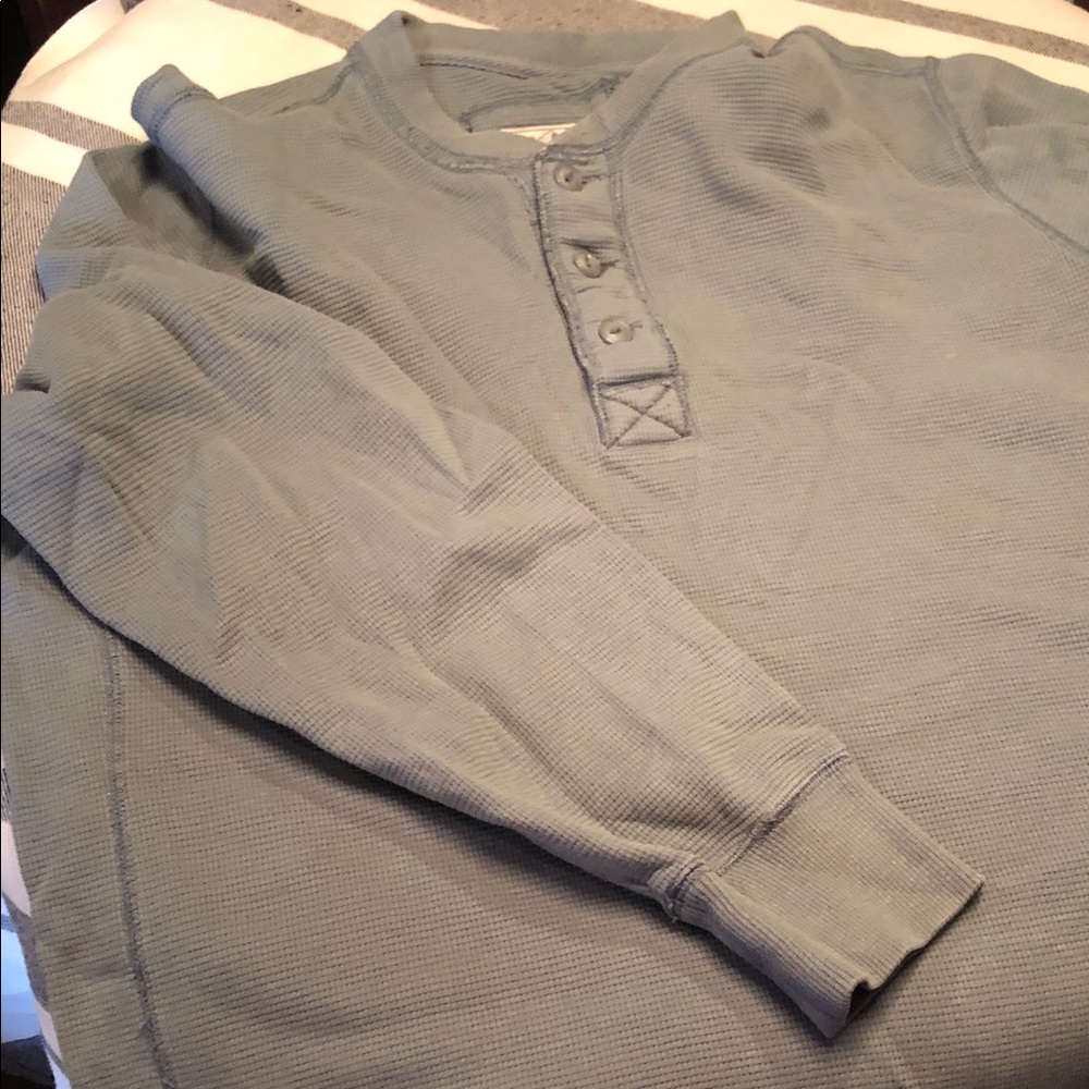 Men's Long-Sleeve Henley Sweater - Sage Green - Picture 4 of 11